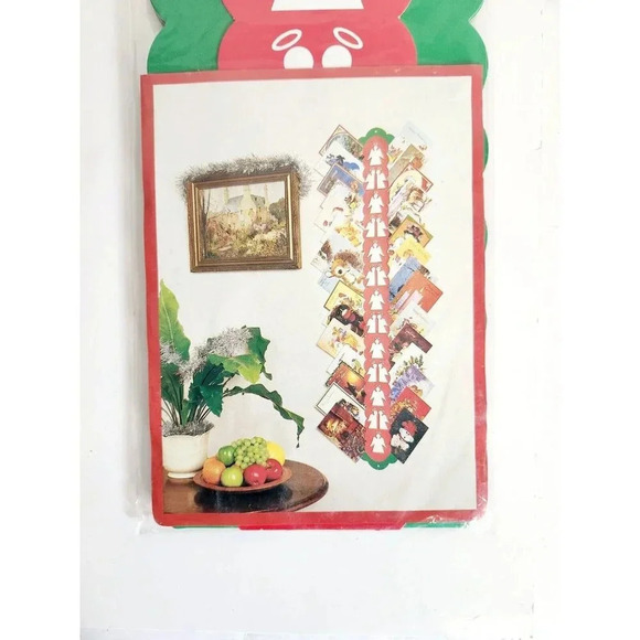 Vintage 1983 Christmas Angels Card Holder Cardboard Holds 30 Cards NIP 4… - Picture 2 of 5